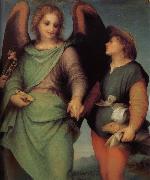 Andrea del Sarto Angel and christ in detail oil painting artist